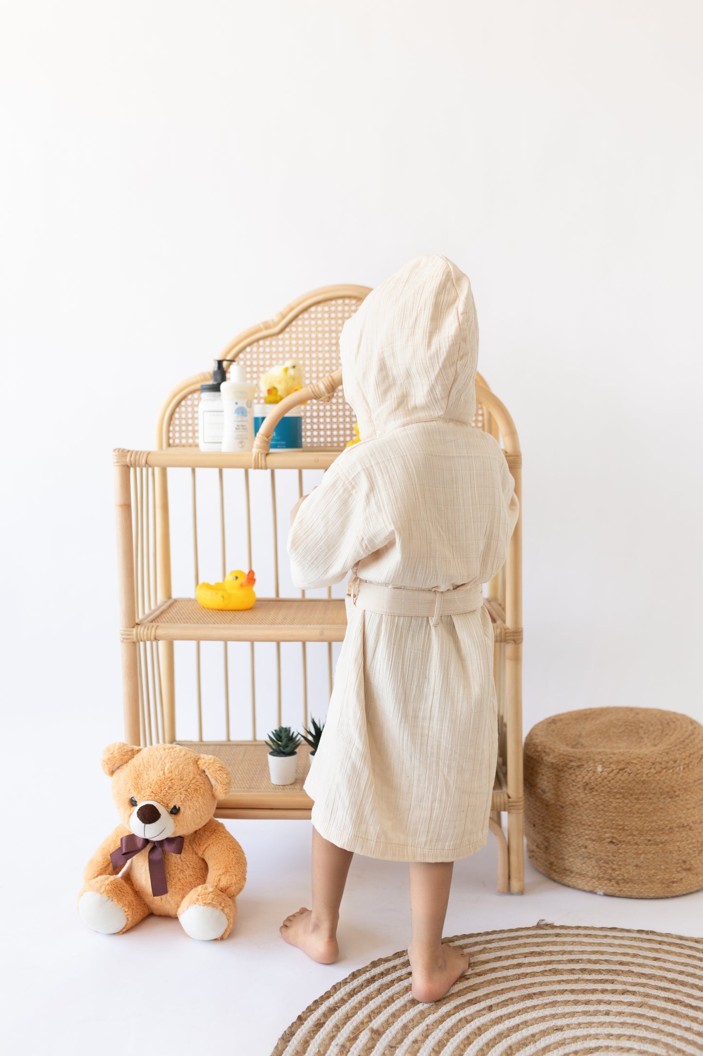 Personalized Organic Double Gauze Bath Robe with wreath