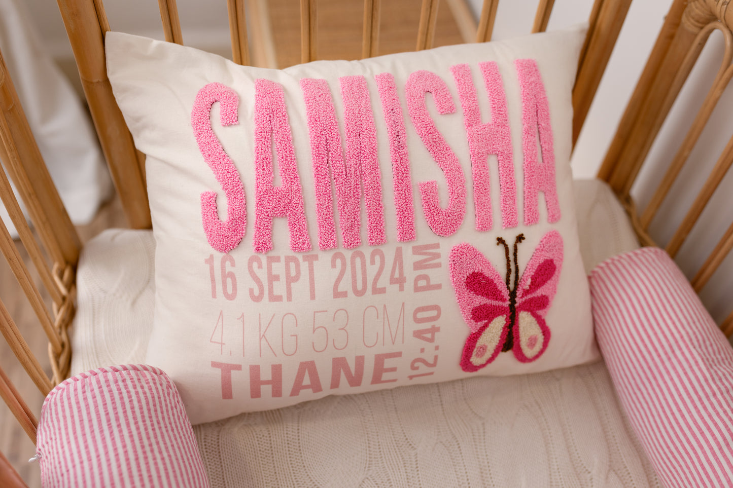 Personalized Pillow Cover, Birth Stats