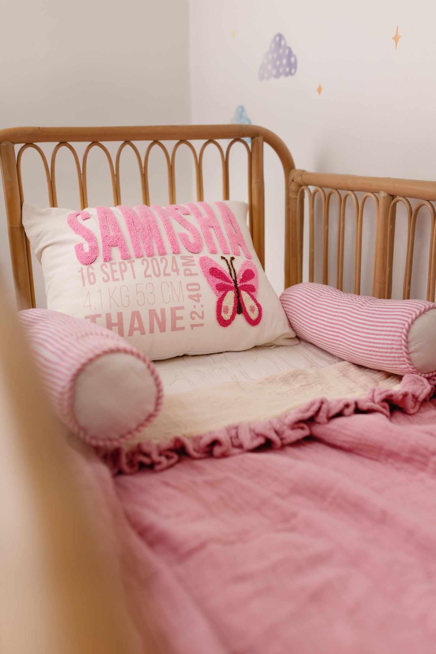 Personalized Pillow Cover, Birth Stats