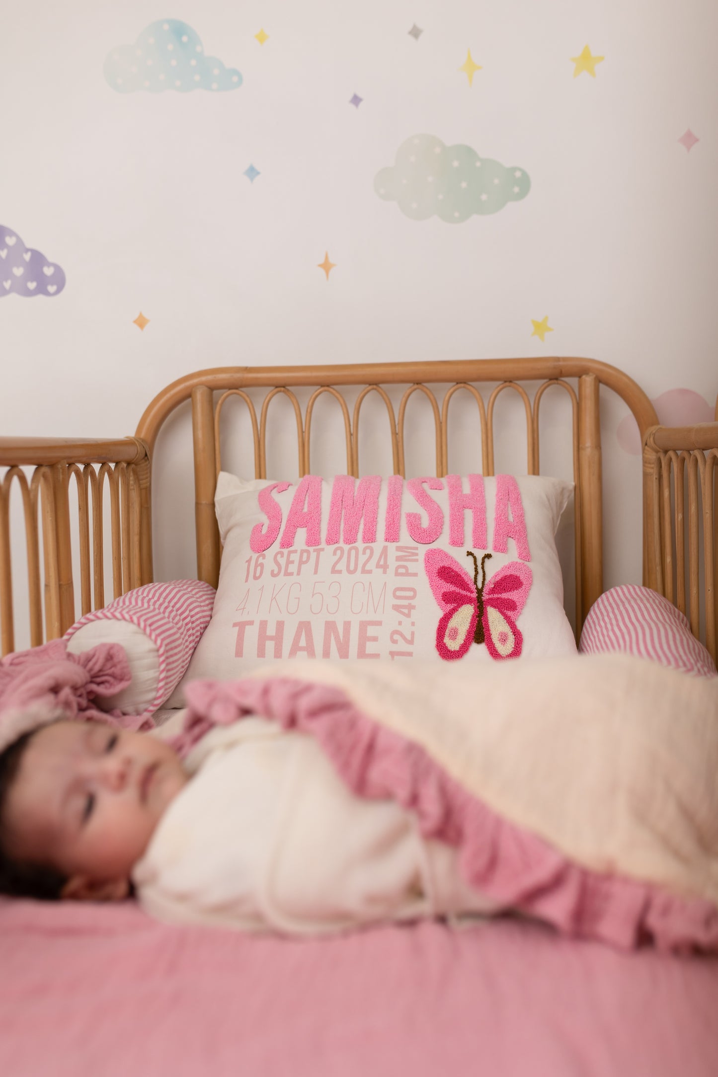 Personalized Pillow Cover, Birth Stats