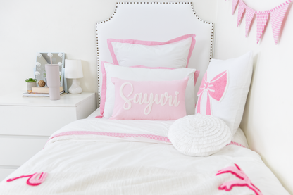 Custom Embroidered Cushion Covers with Punch Needle Art- Baby Pink