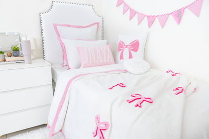 Bespoke Hand Embroidered Pillow Covers- Baby Pink