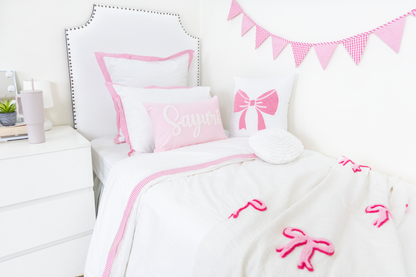 Custom Embroidered Cushion Covers with Punch Needle Art- Baby Pink