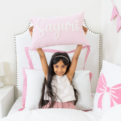 Custom Embroidered Cushion Covers with Punch Needle Art- Baby Pink