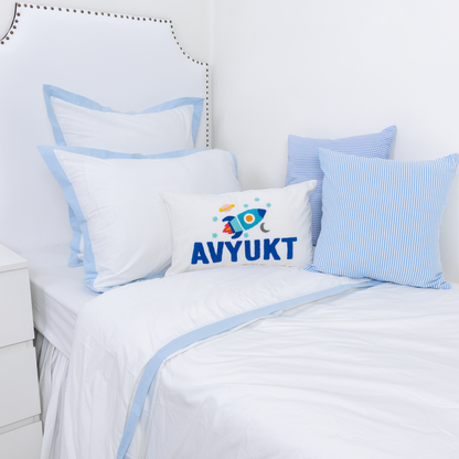 Personalized Throw Pillow Covers with Punch Needle Design- Off White