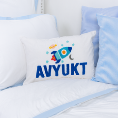 Personalized Throw Pillow Covers with Punch Needle Design- Off White