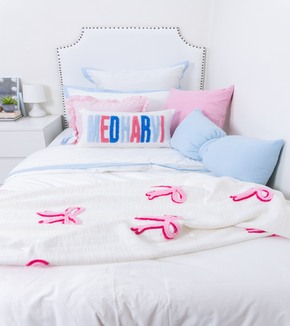 Bespoke Hand Embroidered Pillow Covers- Baby Blue