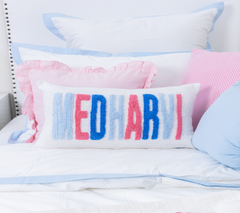 Bespoke Hand Embroidered Pillow Covers- Baby Blue
