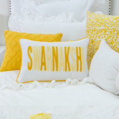 Custom Punch Needle Embroidered Pillow Covers- White
