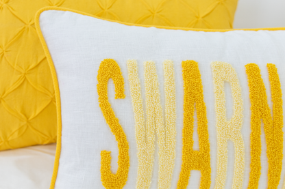 Custom Punch Needle Embroidered Pillow Covers- White