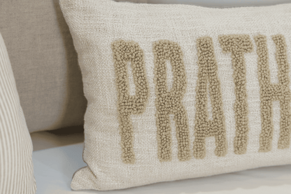 Personalized Artisan Punch Needle Pillow Covers- Oatmeal