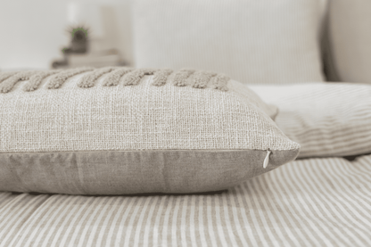 Personalized Artisan Punch Needle Pillow Covers- Oatmeal