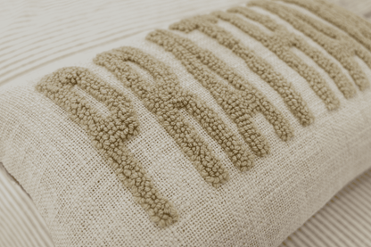 Personalized Artisan Punch Needle Pillow Covers- Oatmeal