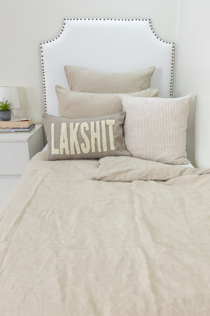 Custom Embroidered Cushion Covers with Punch Needle Art- Oatmeal