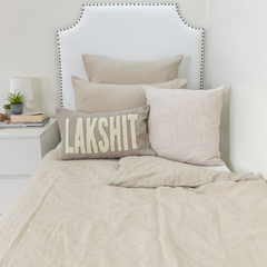 Custom Embroidered Cushion Covers with Punch Needle Art- Oatmeal