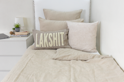 Custom Embroidered Cushion Covers with Punch Needle Art- Oatmeal