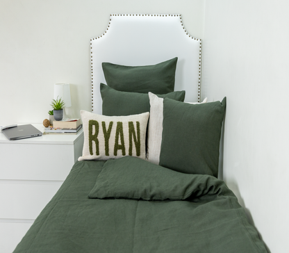 Custom Punch Needle Accent Pillow Covers- Olive Green