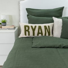 Custom Punch Needle Accent Pillow Covers- Olive Green