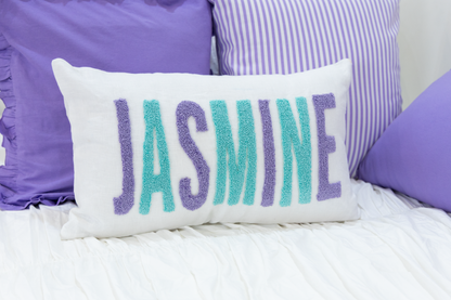 Custom Punch Needle Accent Pillow Covers- White