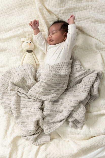 Cable Knit Baby Blankets- Organic Cotton