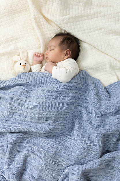 Cable Knit Baby Blankets- Organic Cotton