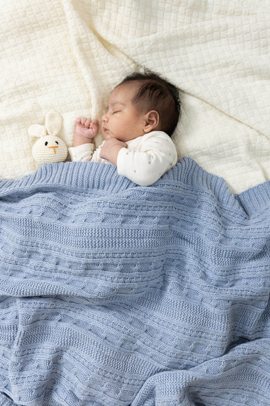 Cable Knit Baby Blankets- Organic Cotton