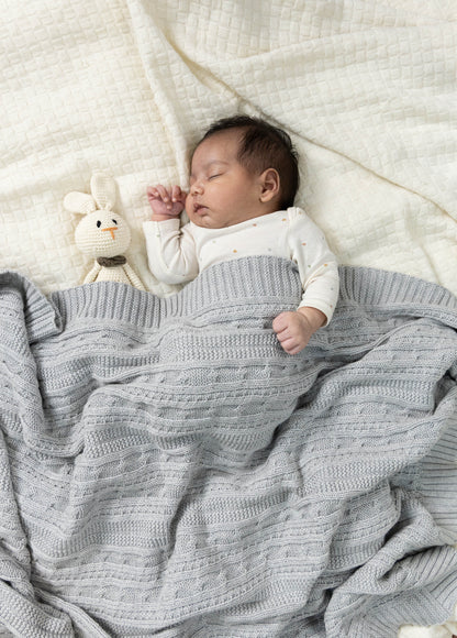 Cable Knit Baby Blankets- Organic Cotton