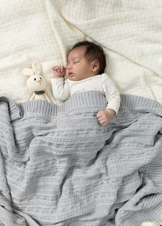 Cable Knit Baby Blankets- Organic Cotton