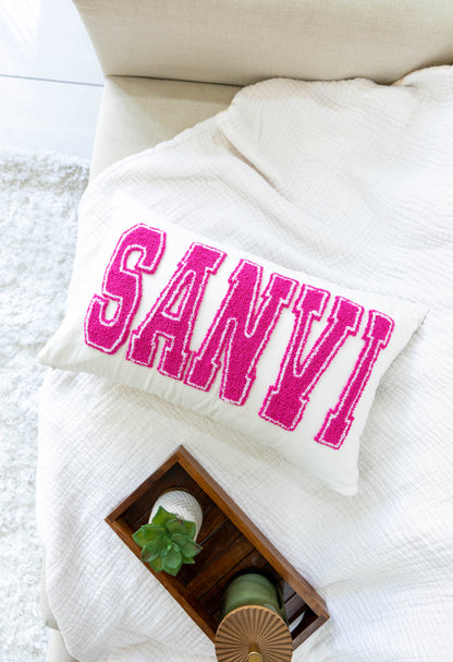 Hand Embroidered Punch Needle Pillow Covers- Off White
