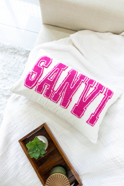 Hand Embroidered Punch Needle Pillow Covers- Off White