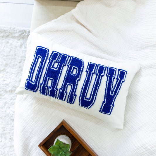 Custom Embroidered Cushion Covers with Punch Needle Art- Off White