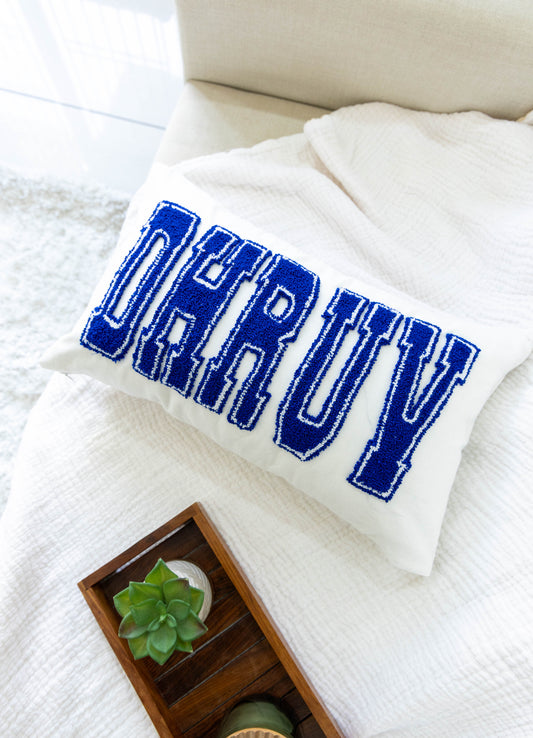Custom Embroidered Cushion Covers with Punch Needle Art- Off White