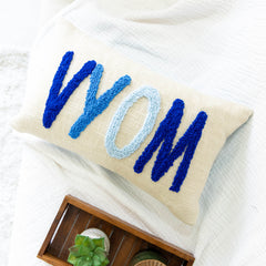 Handmade Personalized Cushion Covers with Punch Needle Detailing- Baby Blue