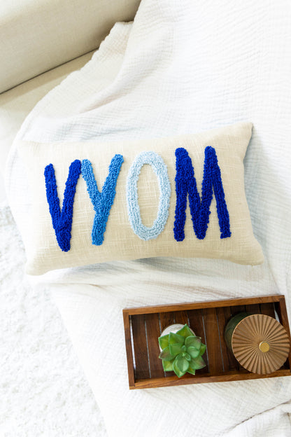 Handmade Personalized Cushion Covers with Punch Needle Detailing- Baby Blue