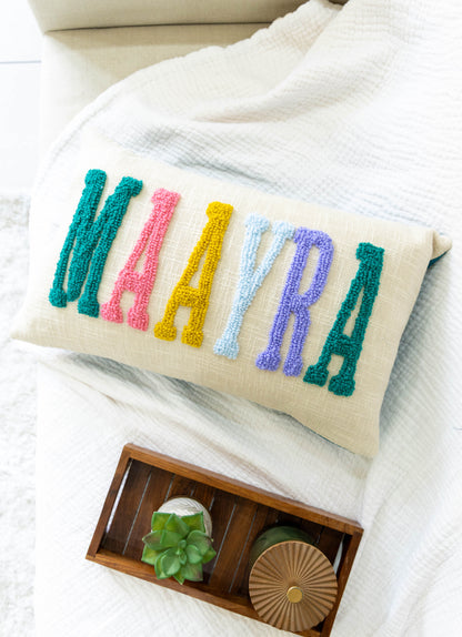 Bespoke Hand Embroidered Pillow Covers- Dark Teal