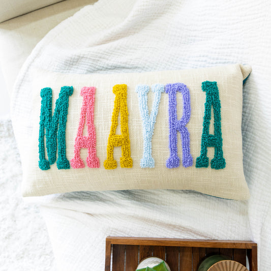 Bespoke Hand Embroidered Pillow Covers- Dark Teal