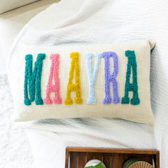 Bespoke Hand Embroidered Pillow Covers- Dark Teal