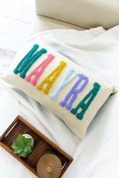 Bespoke Hand Embroidered Pillow Covers- Dark Teal