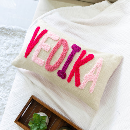 Custom Punch Needle Accent Pillow Covers- Baby Pink