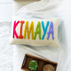 Custom Decorative Pillow Covers with Needle Punch Embroidery- Dark Teal