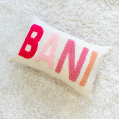 Personalized Needle Punch Decorative Pillow Covers- Baby Pink
