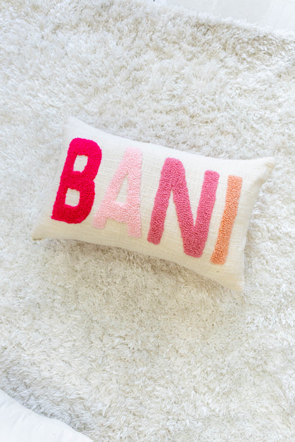 Personalized Needle Punch Decorative Pillow Covers- Baby Pink