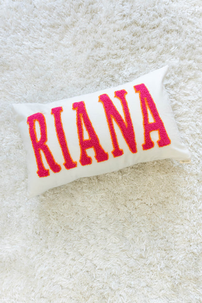 Personalized Punch Needle Home Décor Pillow Covers- Off White