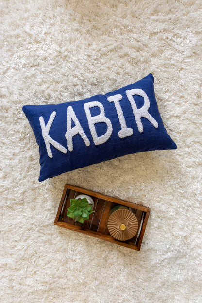 Bespoke Hand Embroidered Pillow Covers- Dark Blue