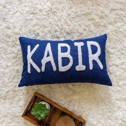 Bespoke Hand Embroidered Pillow Covers- Dark Blue