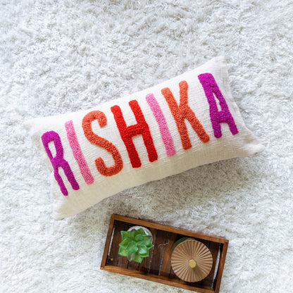 Monogrammed Punch Needle Pillow Covers- Baby Pink