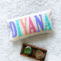 Personalized Handcrafted Punch Needle Cushion Covers- Lavender
