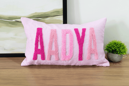 Custom Punch Needle Embroidered Pillow Covers- Pastel Pink