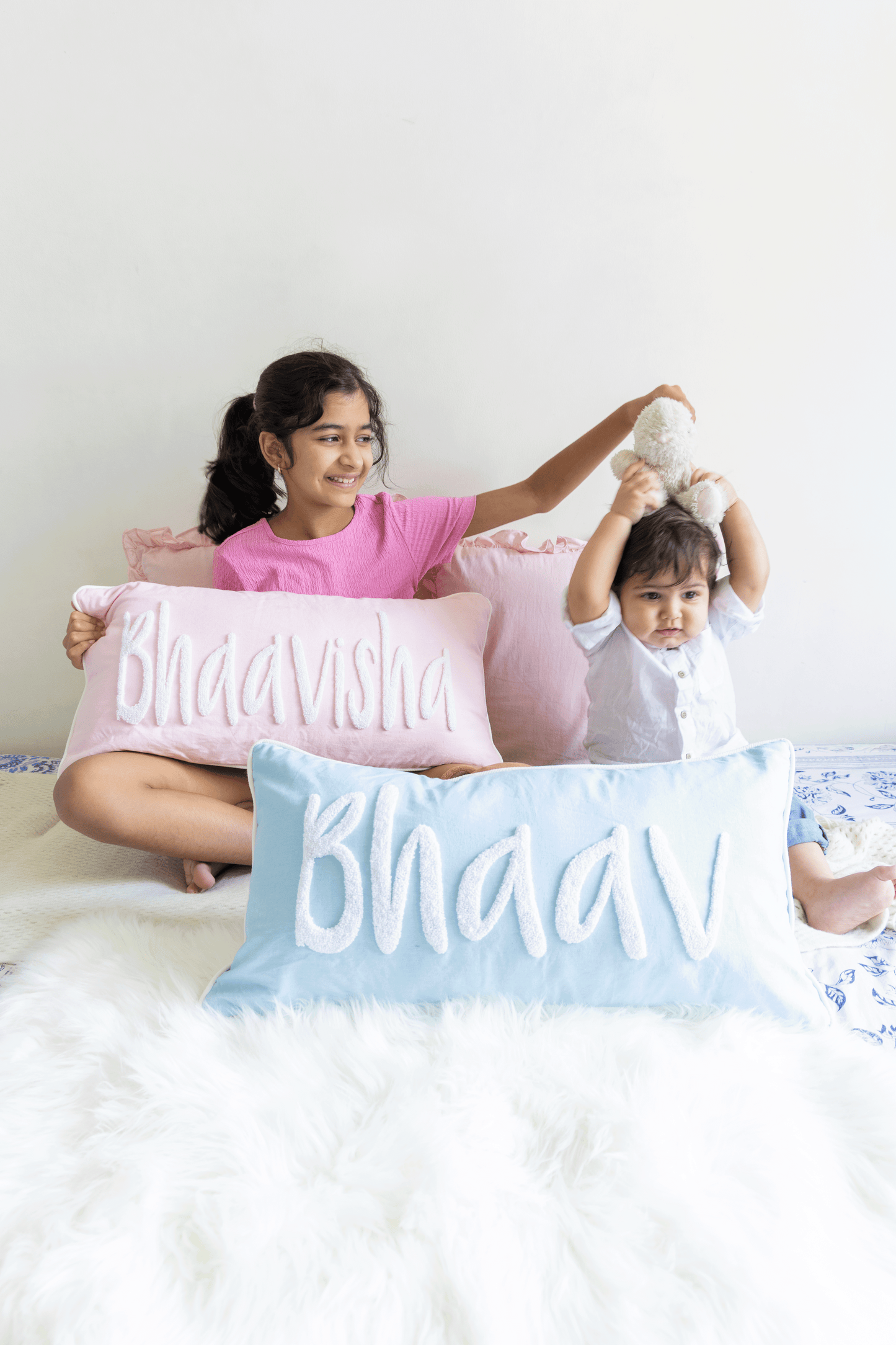 Set of 2 Personalized Name Pillow Cover for Brother & Sister, Rakhi Gifts 2026