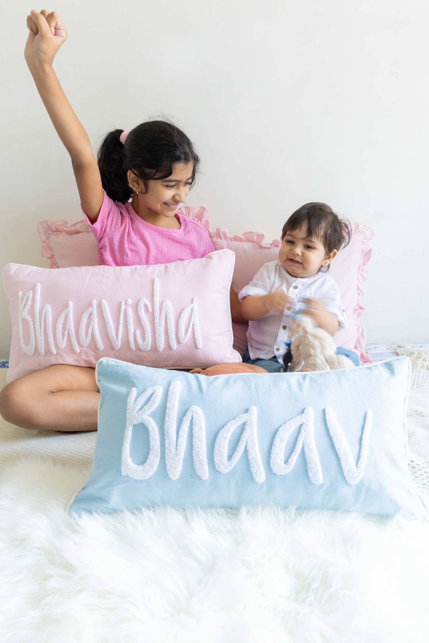 Set of 2 Personalized Name Pillow Cover for Brother & Sister, Rakhi Gifts 2026